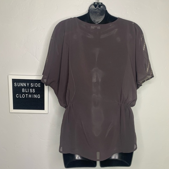 Anthropology Sanctuary V-Neck Sheer Flowy Embellished Blouse Size Small - Picture 6 of 8